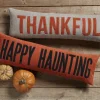 Reversible Long Pillow by Mud Pie - Happy Haunting/Thankful