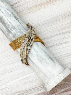 Rhinestone & Snake Wrap Bracelet
