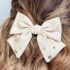 Rhinestone Embellished Hair Bow Barrette