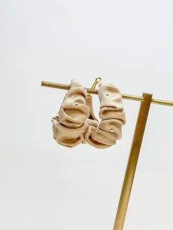 Rhinestone Scrunchie Hoop Earrings - Coco