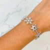 Rhinestone Snowflake Magnetic Bracelet