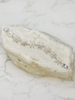 Rhinestone Snowflake Magnetic Bracelet