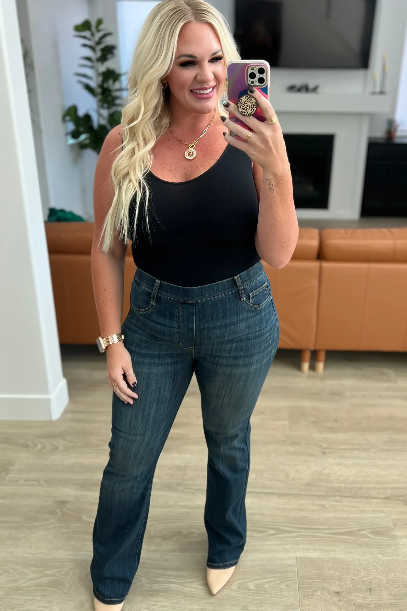 Ricki High Rise Pull On Slim Bootcut Jeans by Judy Blue