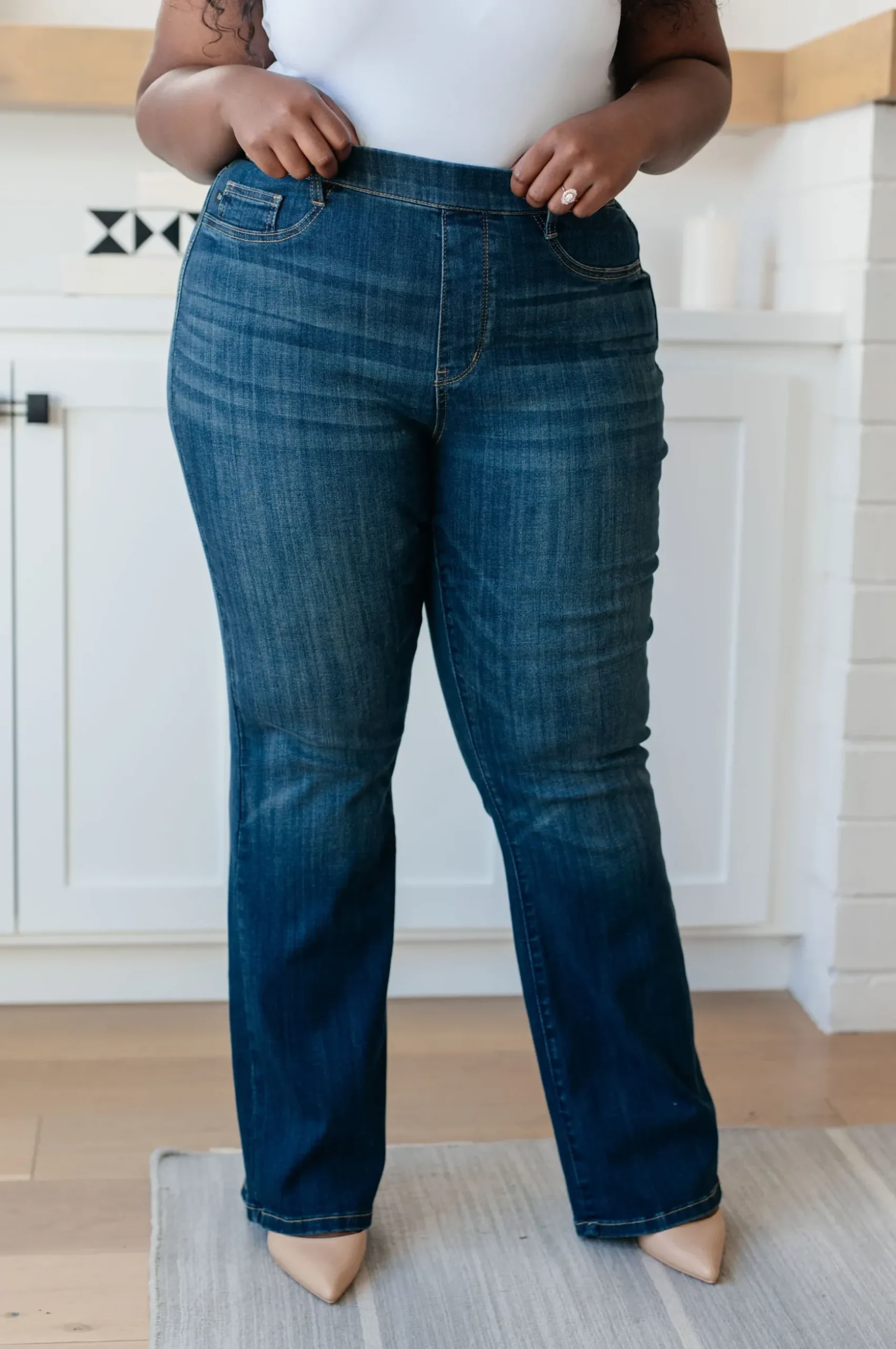 Ricki High Rise Pull On Slim Bootcut Jeans by Judy Blue