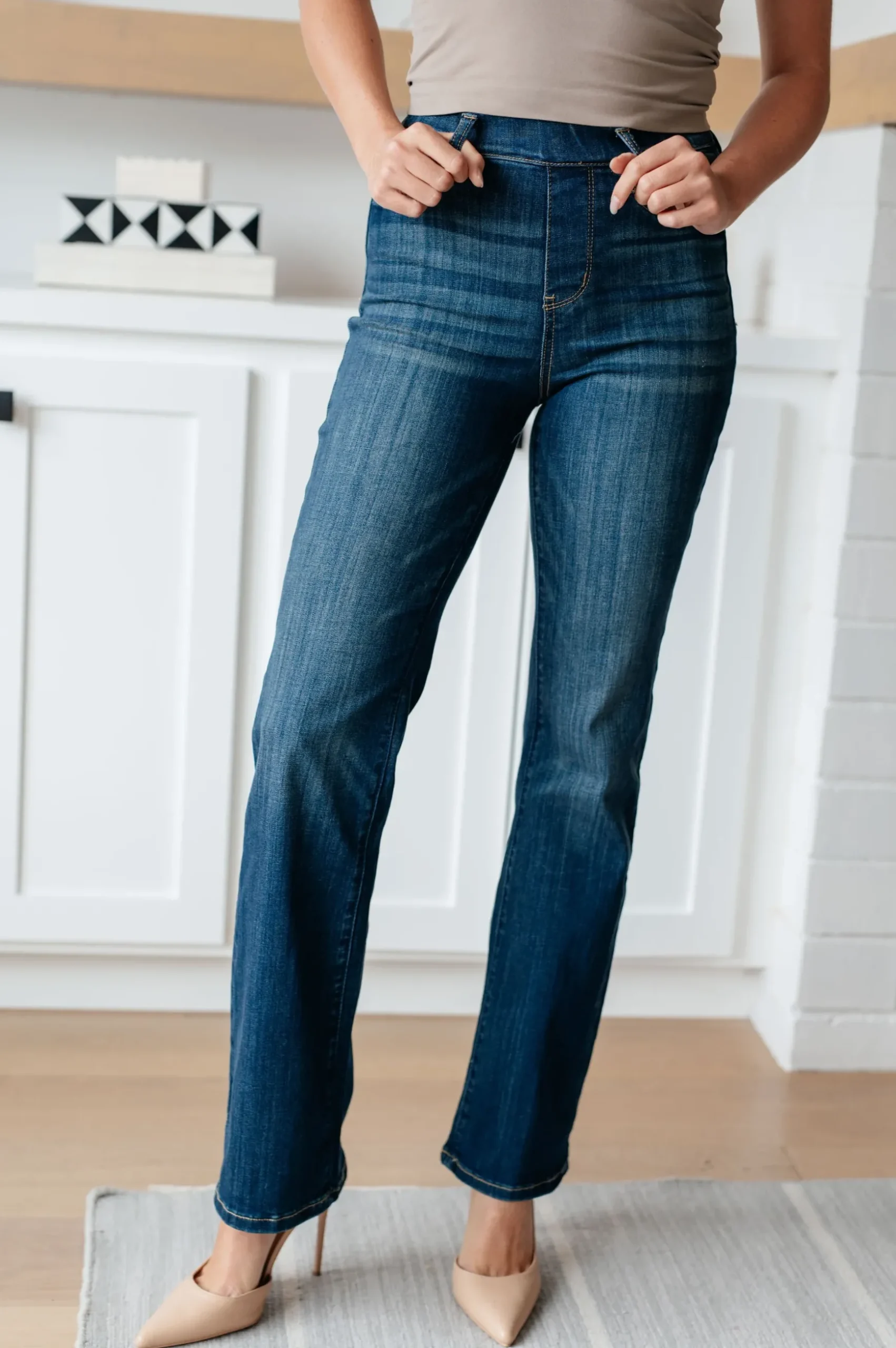Ricki High Rise Pull On Slim Bootcut Jeans by Judy Blue
