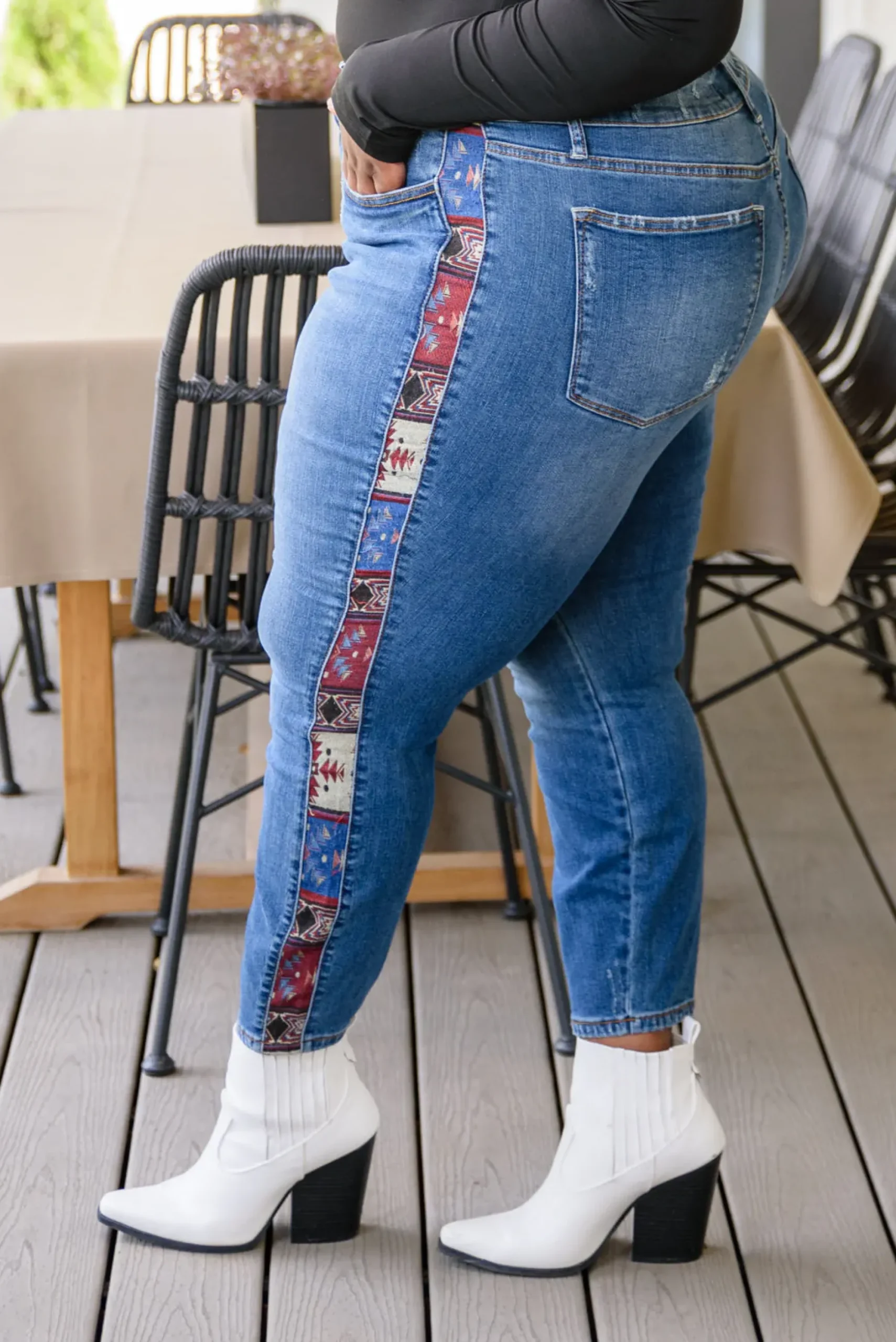 Rio Western Print Relaxed Jeans by Judy Blue