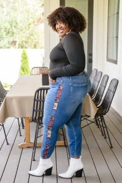 Rio Western Print Relaxed Jeans by Judy Blue