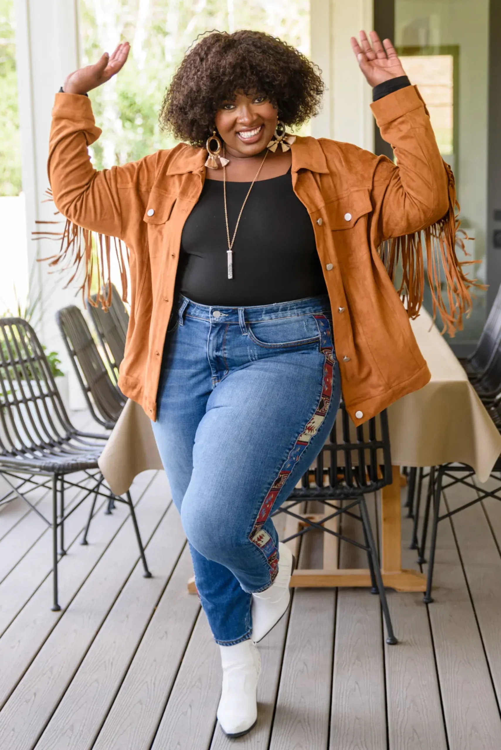 Rio Western Print Relaxed Jeans by Judy Blue