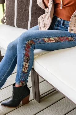 Rio Western Print Relaxed Jeans by Judy Blue