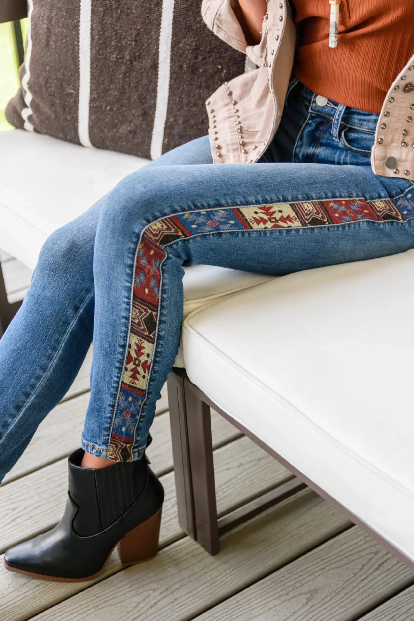 Rio Western Print Relaxed Jeans by Judy Blue