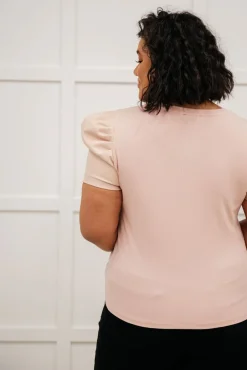 Rock On Puff Sleeve Top in Blush