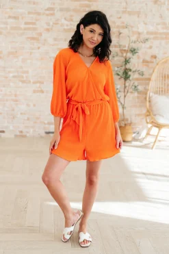 Roll With me Romper in Tangerine