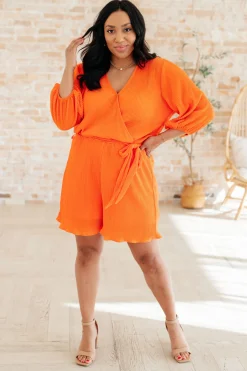 Roll With me Romper in Tangerine
