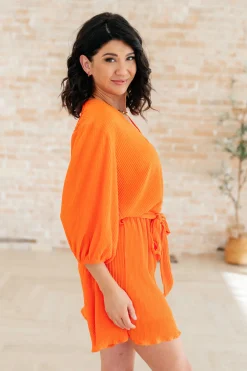 Roll With me Romper in Tangerine
