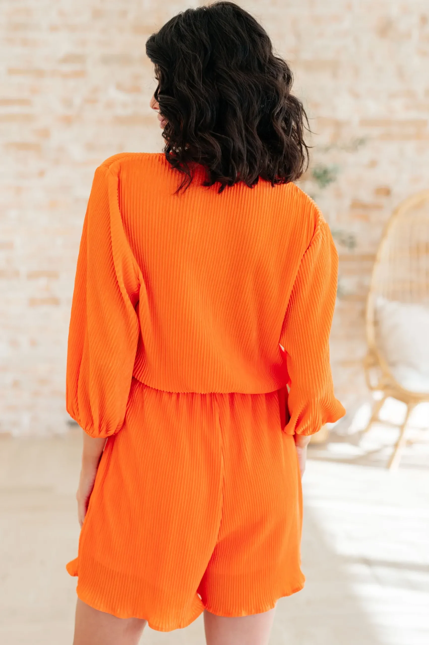 Roll With me Romper in Tangerine