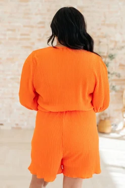 Roll With me Romper in Tangerine