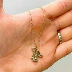 Rollerskates Two-Tone Pendant Necklace
