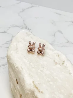 Rose Gold Gummy Bear Stud Earrings