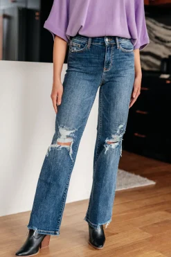 Rose High Rise 90's Straight Jeans in Dark Wash by Judy Blue
