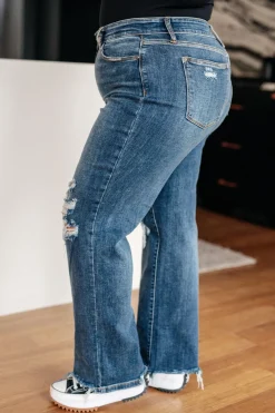 Rose High Rise 90's Straight Jeans in Dark Wash by Judy Blue