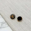 Round Disc Tortoise Stud Earrings