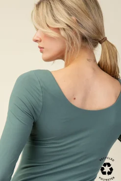 Round Neck Long Sleeve Tee by Rae Mode - Fern Forest