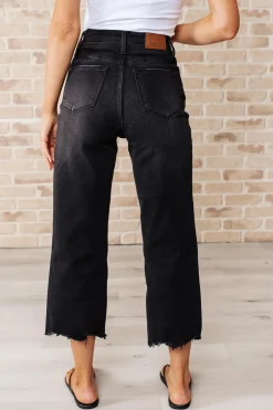 Ryan High Rise Button Fly Wide Leg Crop Jeans by Judy Blue