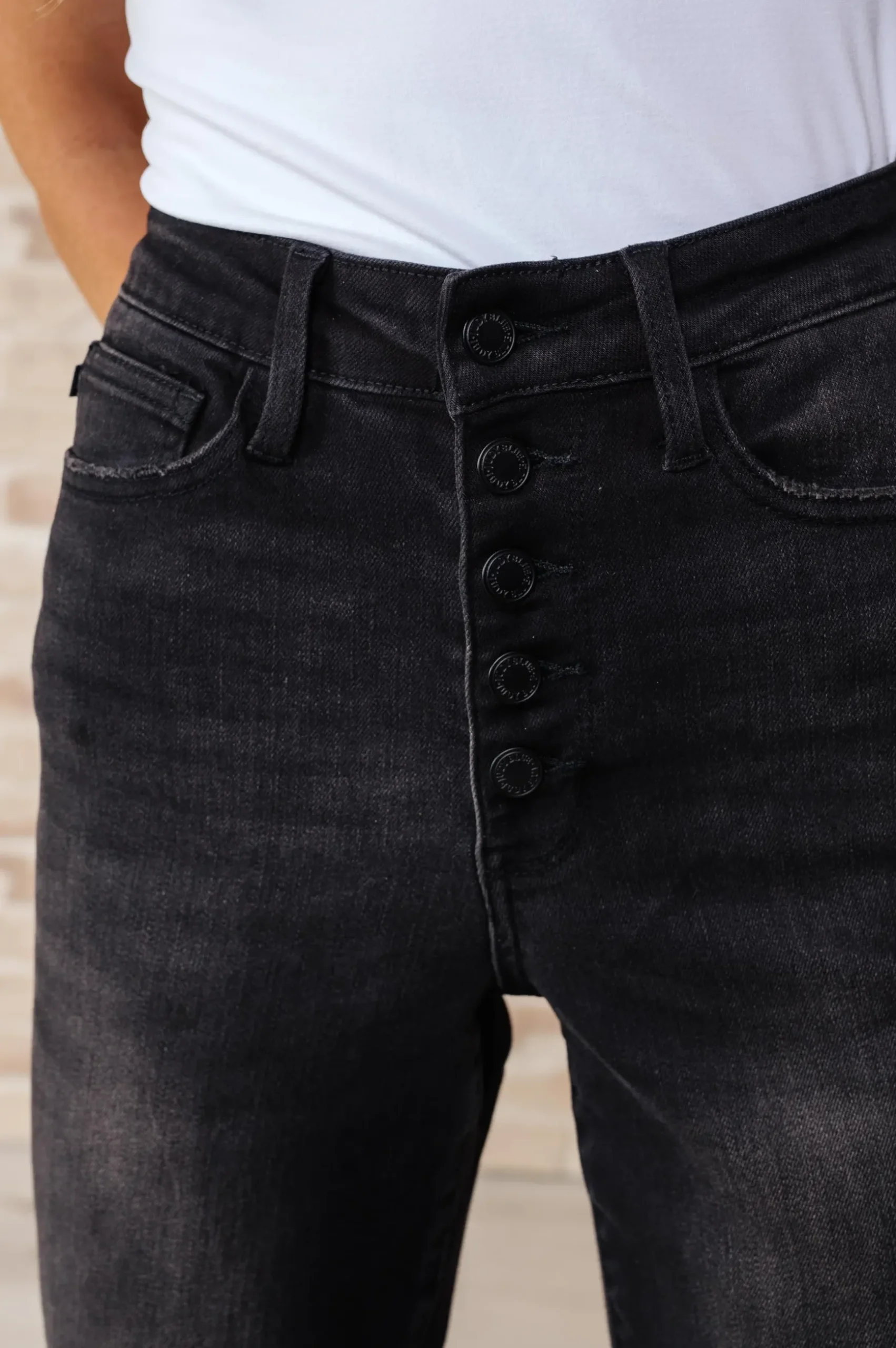 Ryan High Rise Button Fly Wide Leg Crop Jeans by Judy Blue