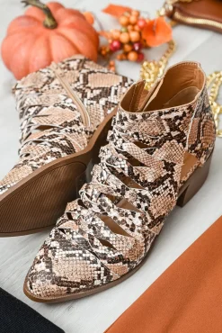 Sadie Ankle Boots In Snakeskin