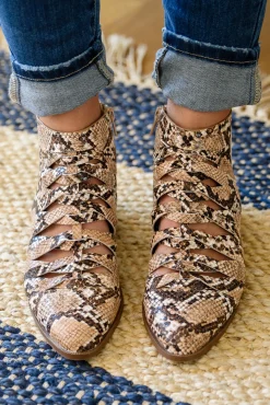 Sadie Ankle Boots In Snakeskin