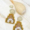 Sand Castle Beaded Dangle Earrings