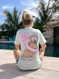 'Sandy Paws, Salty Kisses' Swimmer Dog Short Sleeve Tee by Simply Southern