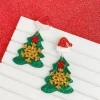 Santa Hat Glitter Resin Christmas Tree Dangles