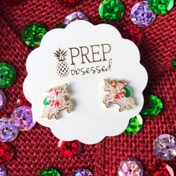 'Santa's Magical Christmas' Unicorn Signature Enamel Studs