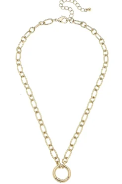 Sasha Charm Necklace Base in Shiny Gold By Canvas