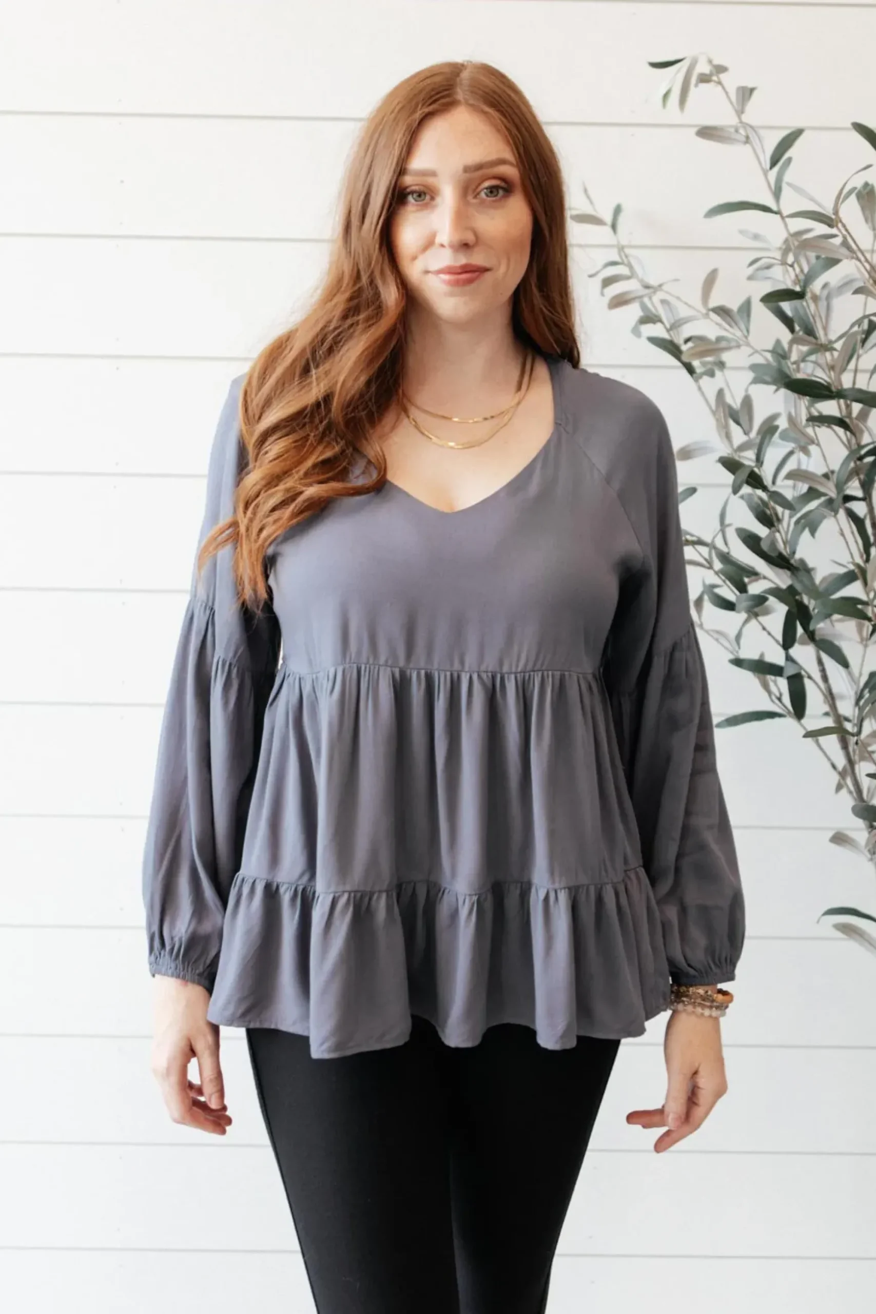 Sassy Swing Top in Charcoal