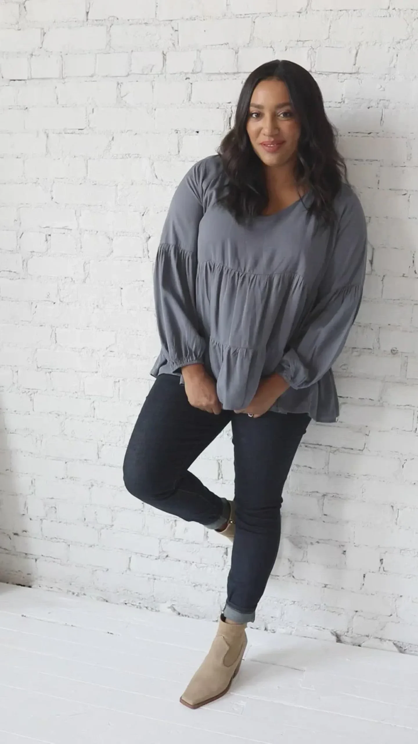 Sassy Swing Top in Charcoal