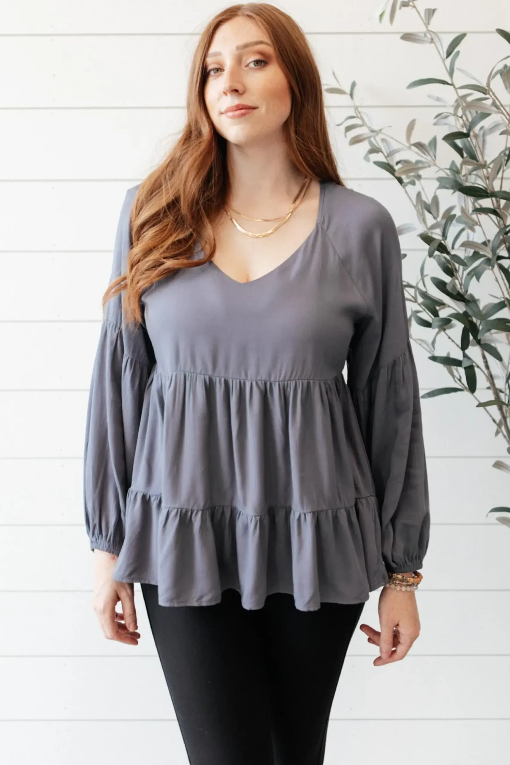 Sassy Swing Top in Charcoal