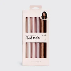 Satin-Wrapped Flexi Curler Rods Set of 6