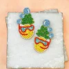 Scuba Diver Pineapple Beaded Dangle Earrings