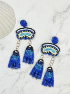 Scuba Diving Beaded Dangle Earrings