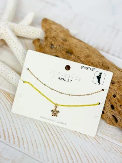Sealife Ankle Bracelet Set - Yellow Turtle