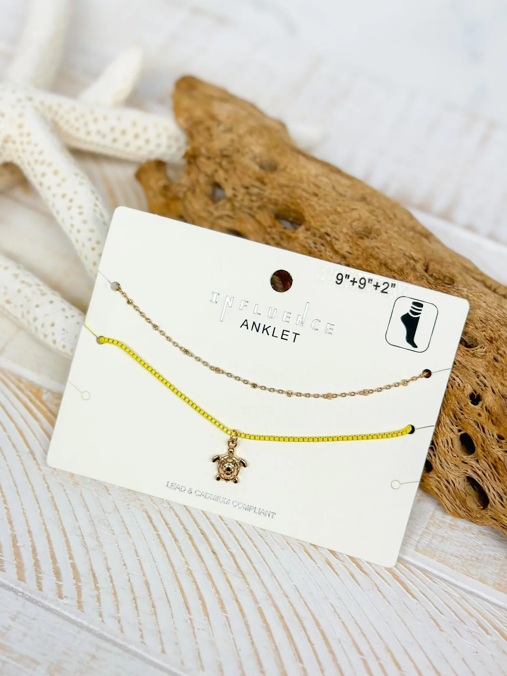 Sealife Ankle Bracelet Set - Yellow Turtle