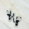 Seed Bead Cow Print Cactus Dangle Earrings
