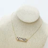 Semi Precious Bar Pendant Necklace - Spotted