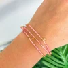 Semi Precious Cross Bracelet Set - Pink