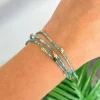 Semi Precious Cross Bracelet Set - Green
