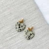 Semi Precious Heart Drop Earrings - Spotted