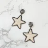 Semi Precious Star Statement Earrings - Ivory