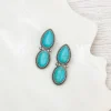 Semi Precious Stone Drop Earrings - Turquoise